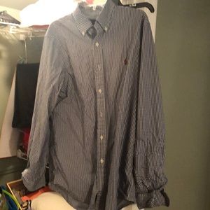 Ralph Laurean Blue checkers button up lightly worn